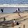 Drachen-Fliegen am Strand
