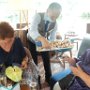 Info in der Panorama-Lounge mit Häppchen