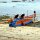 Ausleger-Boot am Dorf-Strand