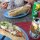 unser Abendessen mit feinem Baguette-Brot
