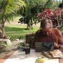 Computer-Arbeit vor unserem Zimmer<br />					