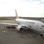 die Boeing 737 der Air Pacific bringt uns nach Tonga<br />					